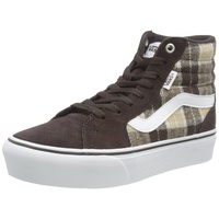 VANS Damen Filmore Hi Platform Sneaker, Plaid Mix Brown/White, 37 EU