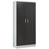 Gürkan Stahlschrank 100108 lichtgrau, wenge 92,0 x 42,0 x 195,0 cm, aufgebaut