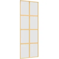 vidaXL Schiebetür Golden 76x205 cm Matt ESG-Glas und Aluminium