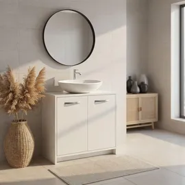 Tectake Waschbeckenunterschrank 63 x 55 cm Weiß