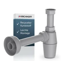 Kirchhoff Tassensiphon Waschbecken Eco Save aus recyceltem Kunststoff Grau