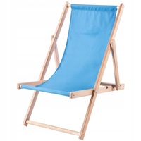 KADAX Liegestuhl, Strandstuhl aus Holz, Sonnenliege bis 120kg, Blau