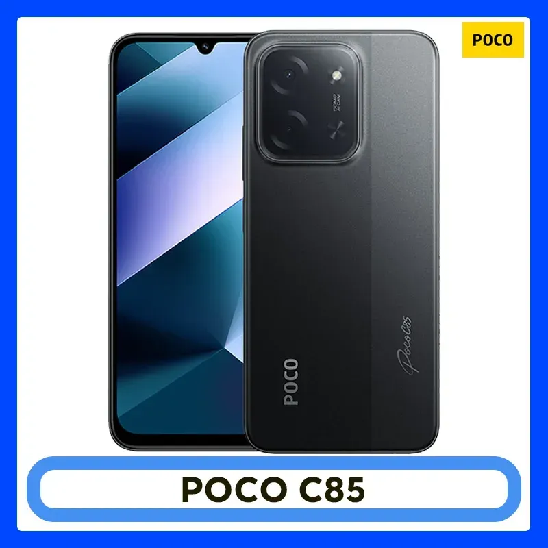 Globale Version POCO C85 Smartphone 6,9-Zoll-Dot-Drop-Display 50 MP Al-Dual-Kamera 6000 mAh großer Akku 33 W Schnellladung Xiaomi HyperOS 2 Leistungsstarker Octa-Core-Prozessor Xiaomi-Mobiltelefon