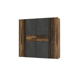 Forte Drehtürenschrank Kalixtus 200,1 x 190,5 x 61,6 cm Grau