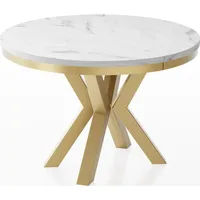 WFL GROUP Esstisch, Ecru, Rund,Rund, 120x76x120 cm, Esszimmer, Tische,