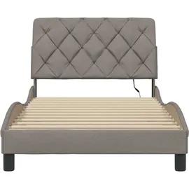 vidaXL Bettgestell mit LED ohne Matratze Taupe 100x200 cm Stoff