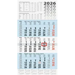 Brunnen 3-Monatskalender Wandkalender 30x56cm einteilig 2026
