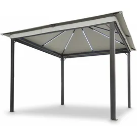 LECO Solarpavillon Lina 3 x 3 m inkl. 4 Seitenteile Lichtgrau