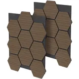 ML-Design Akustikpaneel Hexagon Braun 2 St. 66 x 81 x 2 cm