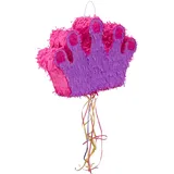 Relaxdays 2 x Pinata Krone, zum Aufhängen, Kinder, Mädchen, Geburtstag, selbst Befüllen, Piñata, HBT: 31 x 49 x 10 cm, lila-pink