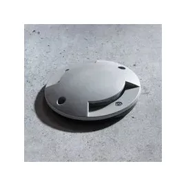 LINDBY LED Bodeneinbauleuchte Nandita Aluminium Ø 10 cm 1-flammig grau