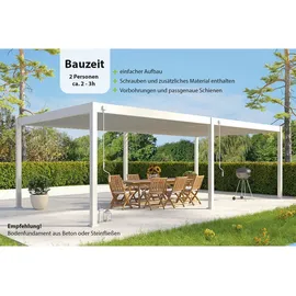 Weide Pergola Deluxe Plus 4 x 8 m Weiß