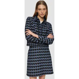 s.Oliver Gemusterte Bouclé-Jacke Blau 42