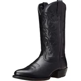 femflame Cowboy-Stiefel für Herren, quadratische Zehenpartie, bestickte Westernstiefel, traditionelle Landhausstiefel, schwarz, 44 EU