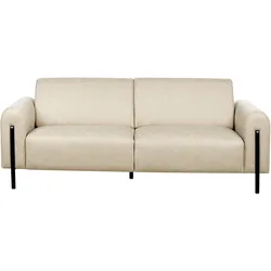 3-Sitzer Sofa Lederoptik beige ASKIM