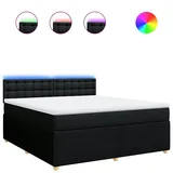 vidaXL Boxspringbett mit Matratze Schwarz 180x200 cm Stoff