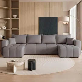 idohome Wohnlandschaft mit Schlaffunktion und Bettkasten, Dunkelgrau