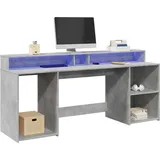 vidaXL LED-Schreibtisch Betongrau 200x55x91 cm Holzwerkstoff - Grau