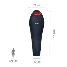 Millet Baikal 750 W - Damenschlafsack mit Kompressionssack - Isolierung aus recycelter Synthetik - Blau