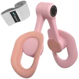 MERACH Beckenbodentrainer Oberschenkeltrainer, Beintrainer für Frauen, Trainingsgerät mit einstellbare Fitnessbänder für zuhause, 360°drehbar, 1-tlg., Gesäß, Rücken, Beinmuskeln und Armen stärken, Fitness Yoga Sportgerät, Postnatale Rückbildung, Widerstandsbänder, tragbar rosa