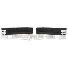 vidaXL Paletten-Lounge-Set 6-tlg. weiß