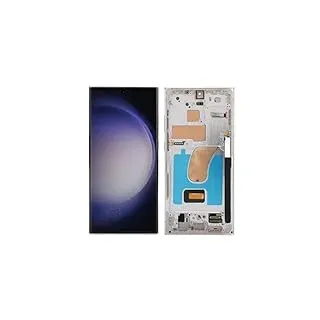 Gugxiom 6,8-Zoll-OLED-Original für S23 Ultra, LED-LCD-Display, Touchscreen-Digitizer-Baugruppe, S23ultra 5G SM S918B LCD-Bildschirm-Ersatz mit Rahmen, Internationale EU-Version