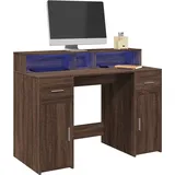 vidaXL LED-Schreibtisch Braun Eichen-Optik 120x55x91 Holzwerkstoff - Braun