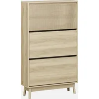 Sweeek - Schuhschrank 3 Türen Naturholzdekor Natur