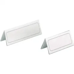Schild I DURABLE Tischnamensschild in Dachform, transparent, Hartfolie, 52/104x100mm, 25/VE