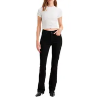 Levi's 725 Bootcut Jeans mit hohem Bund in Schwarz-W28