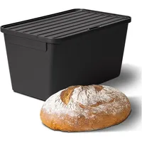 Novaliv Brotkasten Plastik mit Deckel 32x20x16,5cm Dose für Brot Brotkasten Kunststoff Aufbewahrungsbox Brot Brötchenbox IDEAL als Gärbox Sauerteig