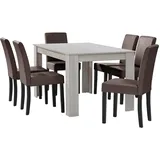 [en.casa] Essgruppe 7-tlg. eiche weiß/braun