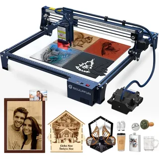 SCULPFUN S30 PRO MAX Gräviermaschinen mit Automatisch gesteuerte Luftunterstützung, 20W Power,32-Bit-Motherboard, für Holz, Metall, Glas---410 *...