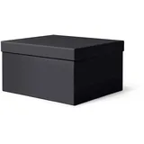 ilo - Aufbewahrungsbox mit Deckel cm 45x40 H.25 - Aufbewahrungskorb für Büro, Kleidung, Bettwäsche, Decken, Spielzeug, Bücher - Soft Touch Schwarz Überzug - Recycelbar und in Italien Hergestellt