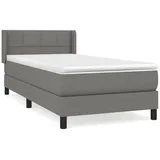 vidaXL Boxspringbett mit Matratze Dunkelgrau 100x200 cm Stoff