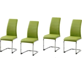 Hti-Living HTI-line Schwingstuhl 4er Set PU grün