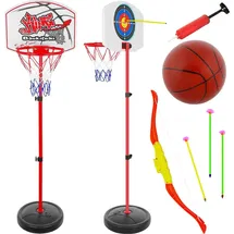 Kruzzel Basketballkorb- und Bogenschießstand-Set 2 in 1 mit Zubehör 23415