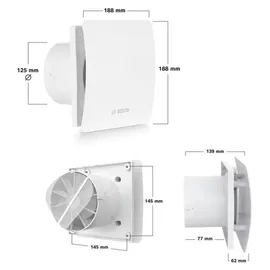 Bosch Home Comfort Fan 1500 W125 125 cm Wandventilator Weiß