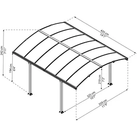 CANOPIA Tuscon 4300 3,59 x 4,35 m anthrazit/bronze