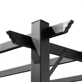Outsunny Pergola Pavillon 3 x 4 m Grau/Braun