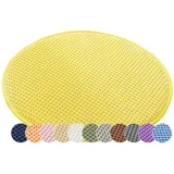 1/2er Set Rund Sitzkissen Kordsamt Rund Stuhlkissen Polster Auflage Kissen, Stuhlauflage rutschfest Sitzpolster für Haus & Garten Büro (Gelb,30x30cm (1er-Pack))