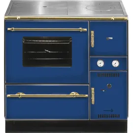 Wamsler K 148 CL Küchenofen wasserführend Blau / Gold, Rauchrohr links