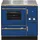 Wamsler K 148 CL Küchenofen wasserführend Blau / Gold, Rauchrohr links