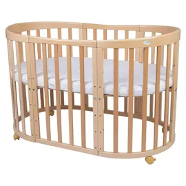 Waldin Babybett OWAL Kinderbett 7in1 mit Matratze,