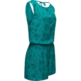 Ragwear Jumpsuit Zella schicker, kurzer Damen Overall mit floralem Print blau XXL (44)