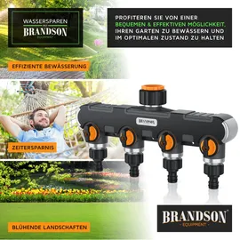 Brandson 4-Wege Wasserverteiler 2er-Set orange/schwarz