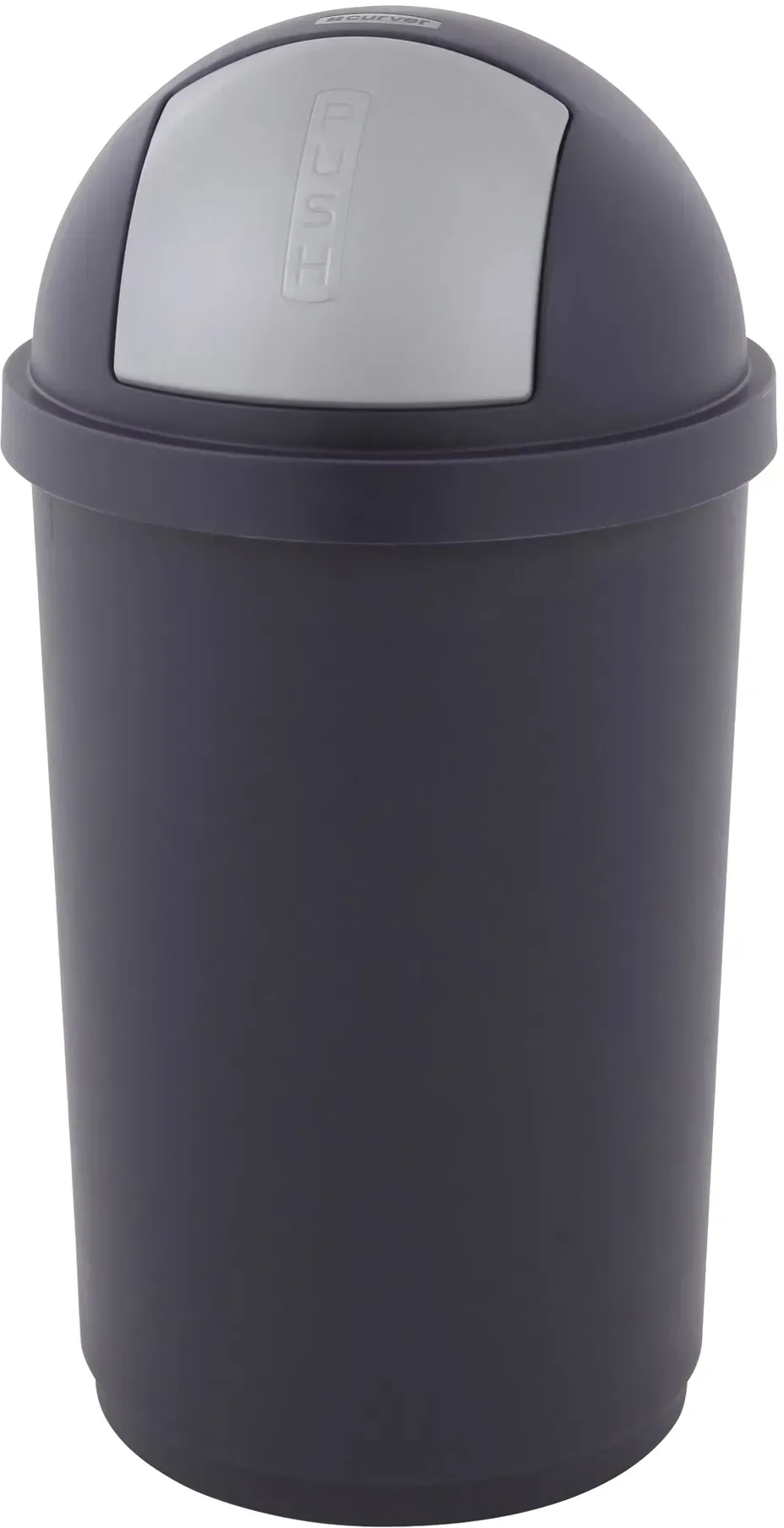Curver Push Bullet Bin Abfallbehälter 50 Liter Pushklappe blau-silber