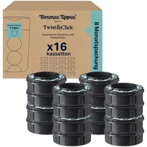 TOMMEE TIPPEE Twist & Click Advanced Windeleimer Original-Nachfüllkassetten, Exklusivpackung mit 16, je 10,5 Meter, einfaches, preiswertes Nachfüllen, 16 X 10,5 m