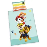 Herding Paw Patrol 2632404063 - Flanell-Bettwäsche (Made in Green), 40x60 cm + 100x135 cm, 100% Baumwolle