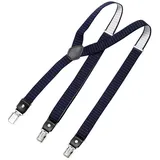 DonDon Hosenträger DonDon® Herren Hosenträger schmal 2,5 cm 3 Clips in Y-Form elastisch (1-St) Y-Form, verstellbar mit Clipverschluß, elastisch, schmal 2.5 cm blau
